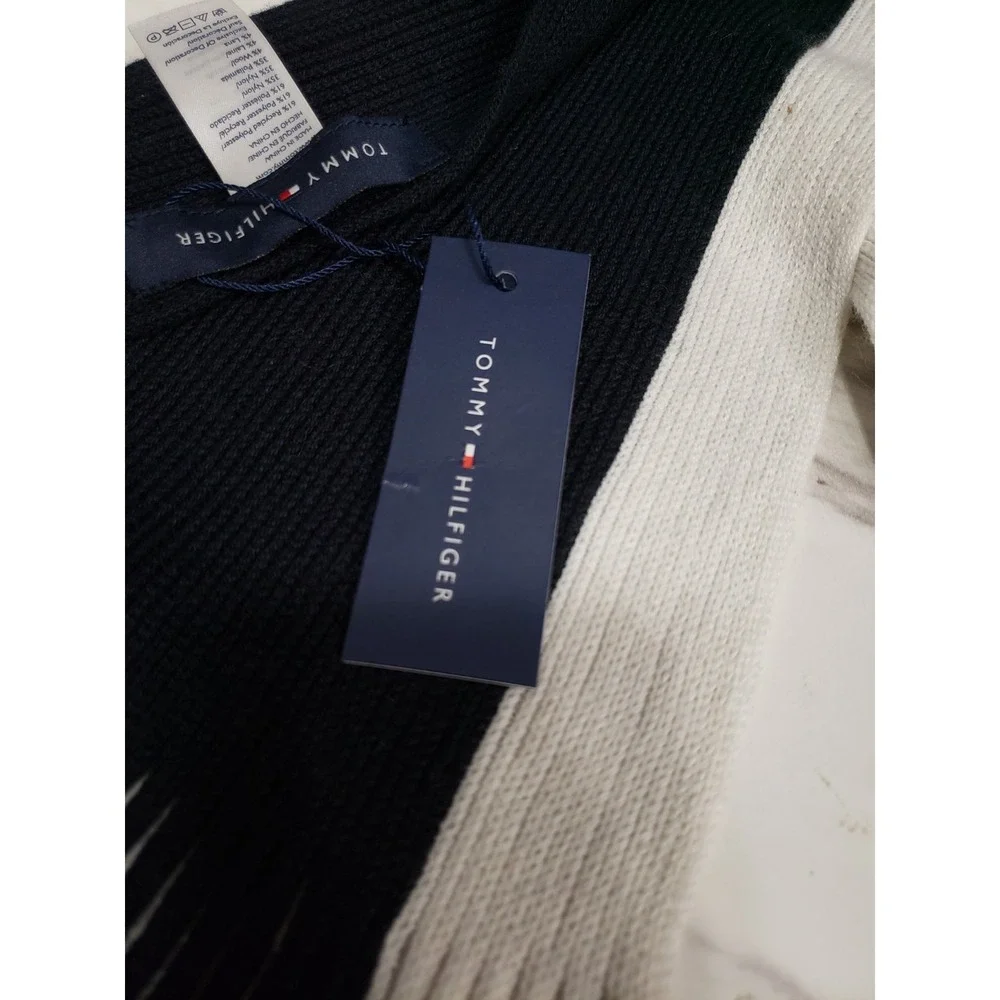 NEW Tommy Hilfiger Raschel Scarf MENS 12X66 INCHES COLOR BLOCK VARSITY PREP GOLF